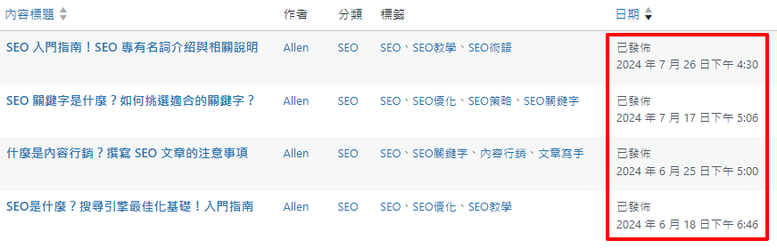 如何優化網站 SEO？Google 關鍵字排名提升方法！維持更新網站的習慣（經常發布文章）