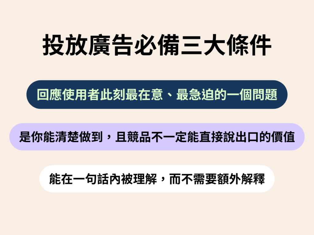 投放廣告必備的三大條件