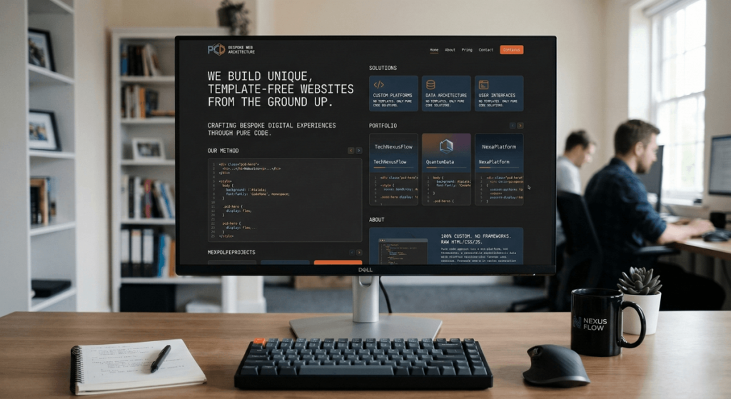 全客製純代碼開發網站，絕對完全擁有網站，且架構完全自由。雖然架構友善度可以做到極優，但這極度仰賴工程師本身具備極強的行銷觀念。後續的隱藏成本在於開發與維護成本都極高，行銷人員無法自行在後台調整細節，每次修改都需要持續支付高昂的工程修改費。