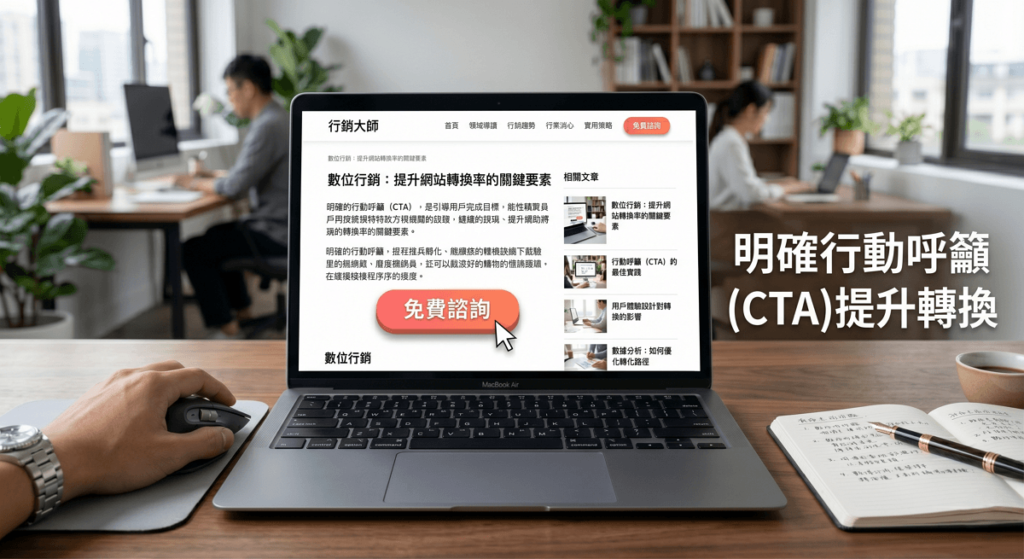 行動呼籲（Call to Action, CTA）是行銷內容的必要元素。