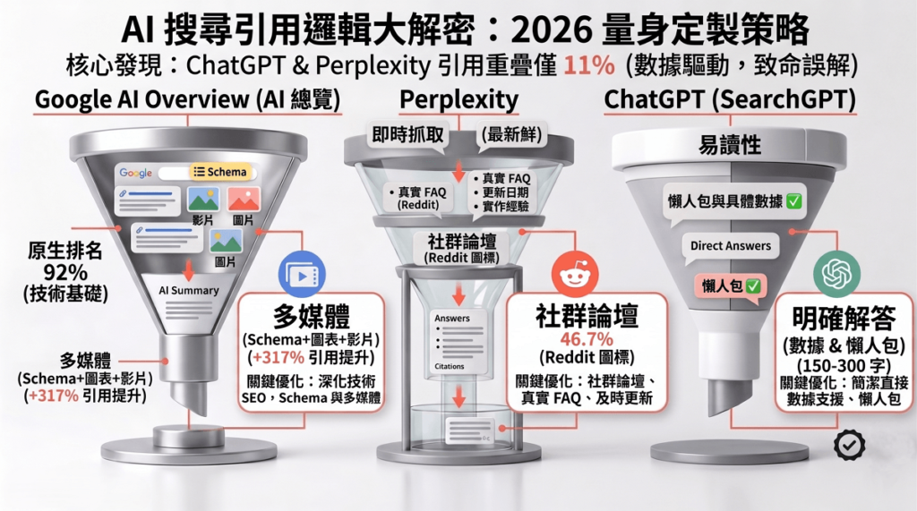 如果你只用同一套邏輯去寫文章，你將錯失高達近九成的 AI 曝光機會。