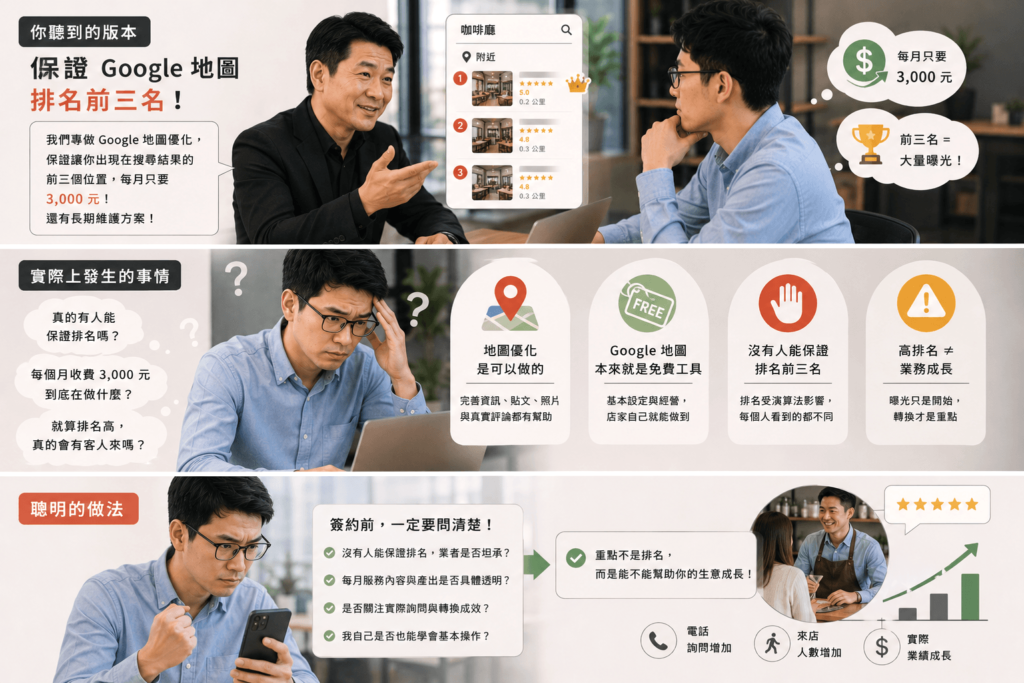沒有人能「保證」Google 地圖排名。