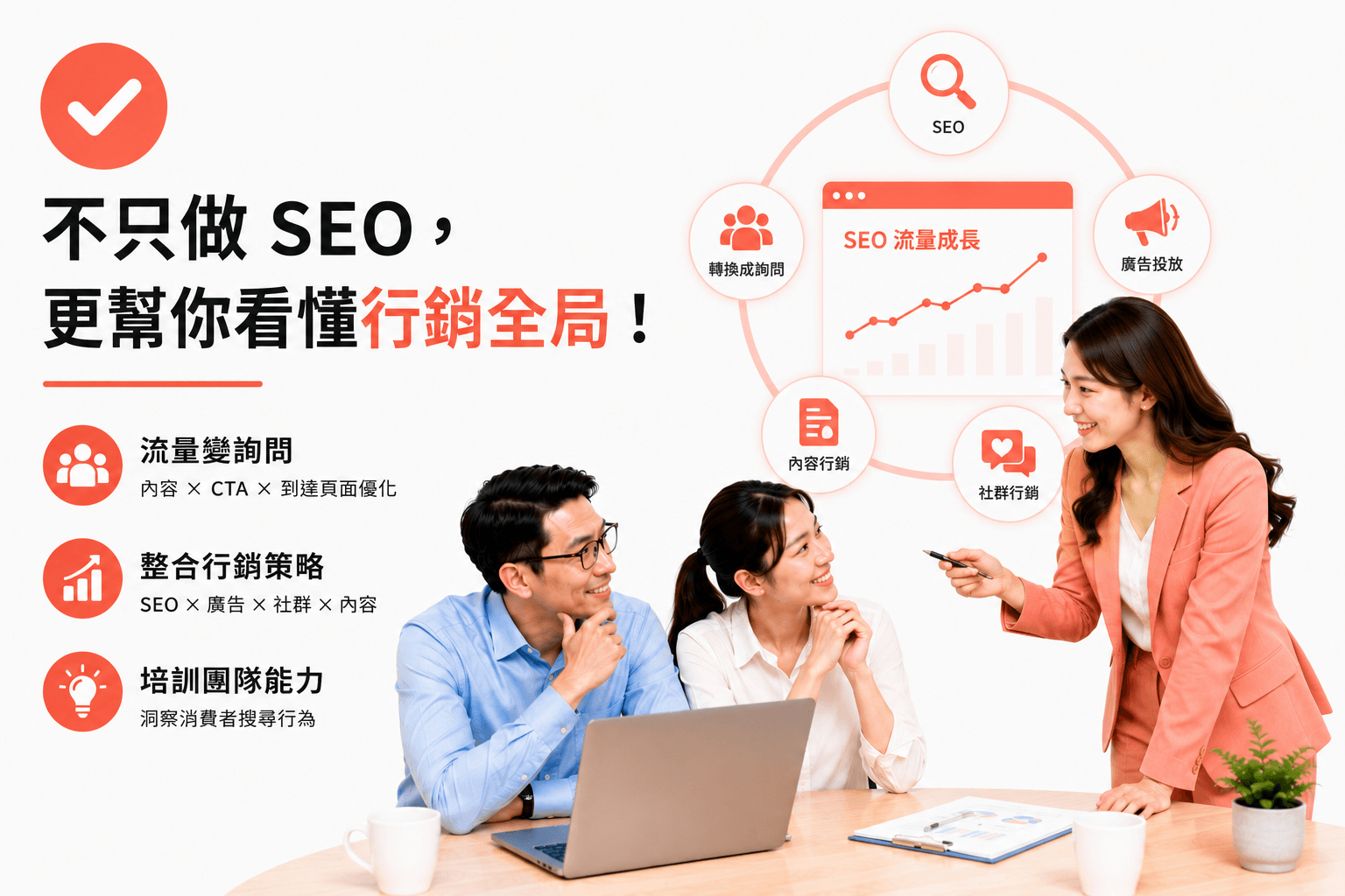 不只是做SEO，專業的SEO公司更會幫你看好整個行銷佈局