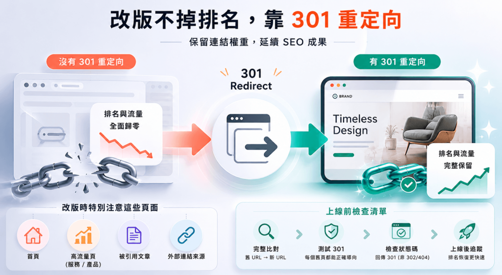 301 重定向：改版最容易被忽略的 SEO 任務