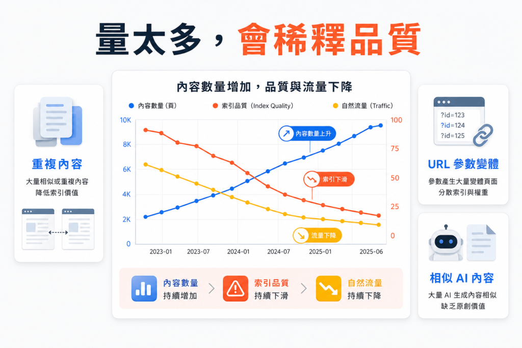 內容數量太多會稀釋品質