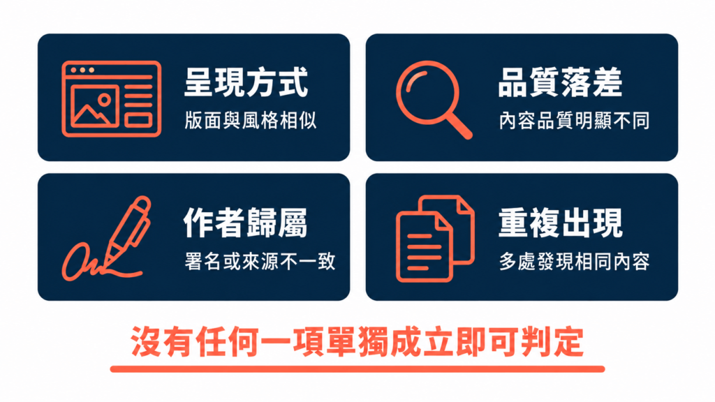人工審查員實際使用的四項客觀因素